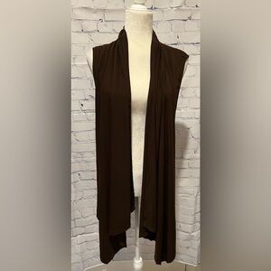Mitchell Gross Spin Womens Brown Cap Sleeve Open Cardigan Duster Size XL